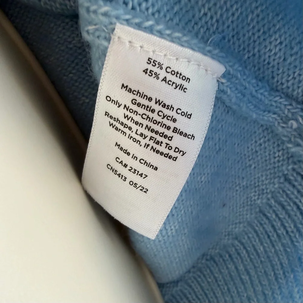 Talbots Sweater Breton Button Wide Collar Pullover - Picture 8 of 8